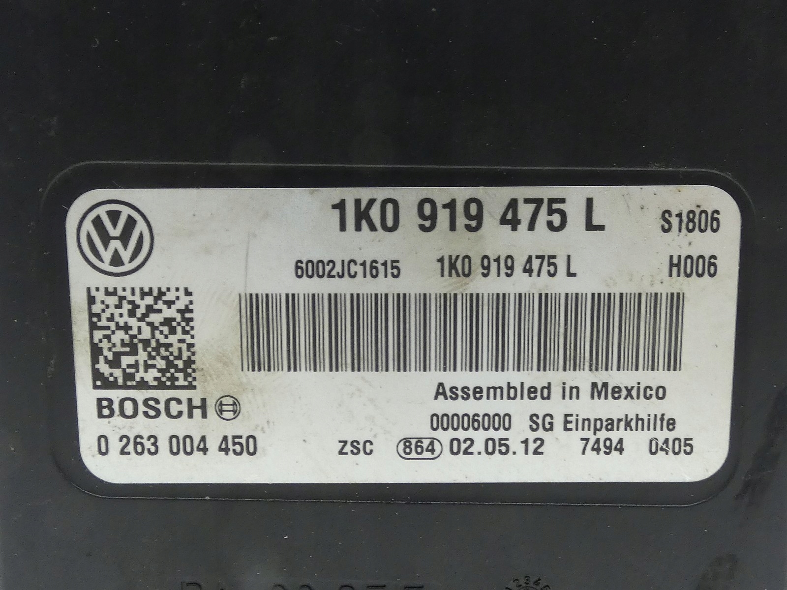 modulo Centralina PDC CZUJNIKOW parcheggio VW SCIROCCO III EOS 1K0919475L