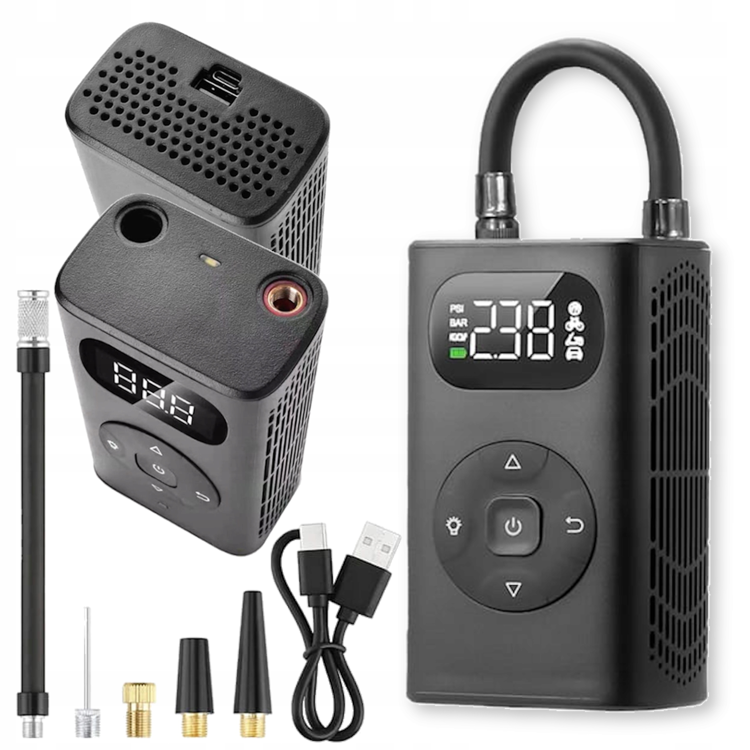 Elektrická pumpa do auta Usb powerbanka, príručný kompresor baterka