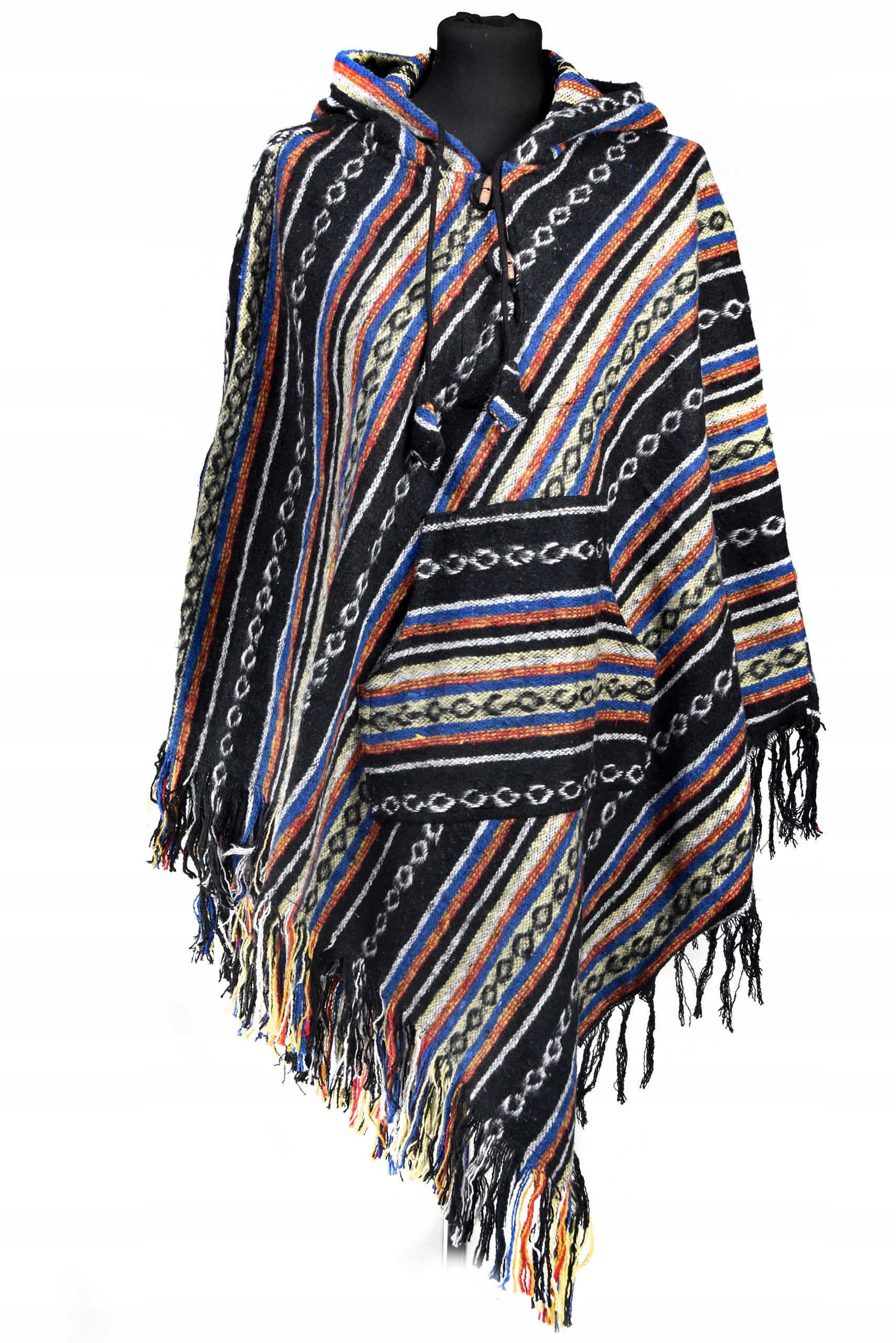 Nepálské Pončo Třásně Etno orient Pled