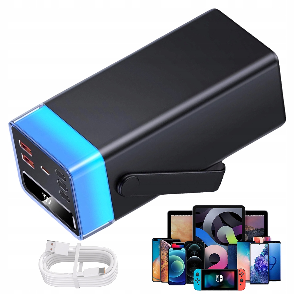 Power Bank 60000 mAh 5 výstupních portů a Led svítilna 9 režimů pro kempování