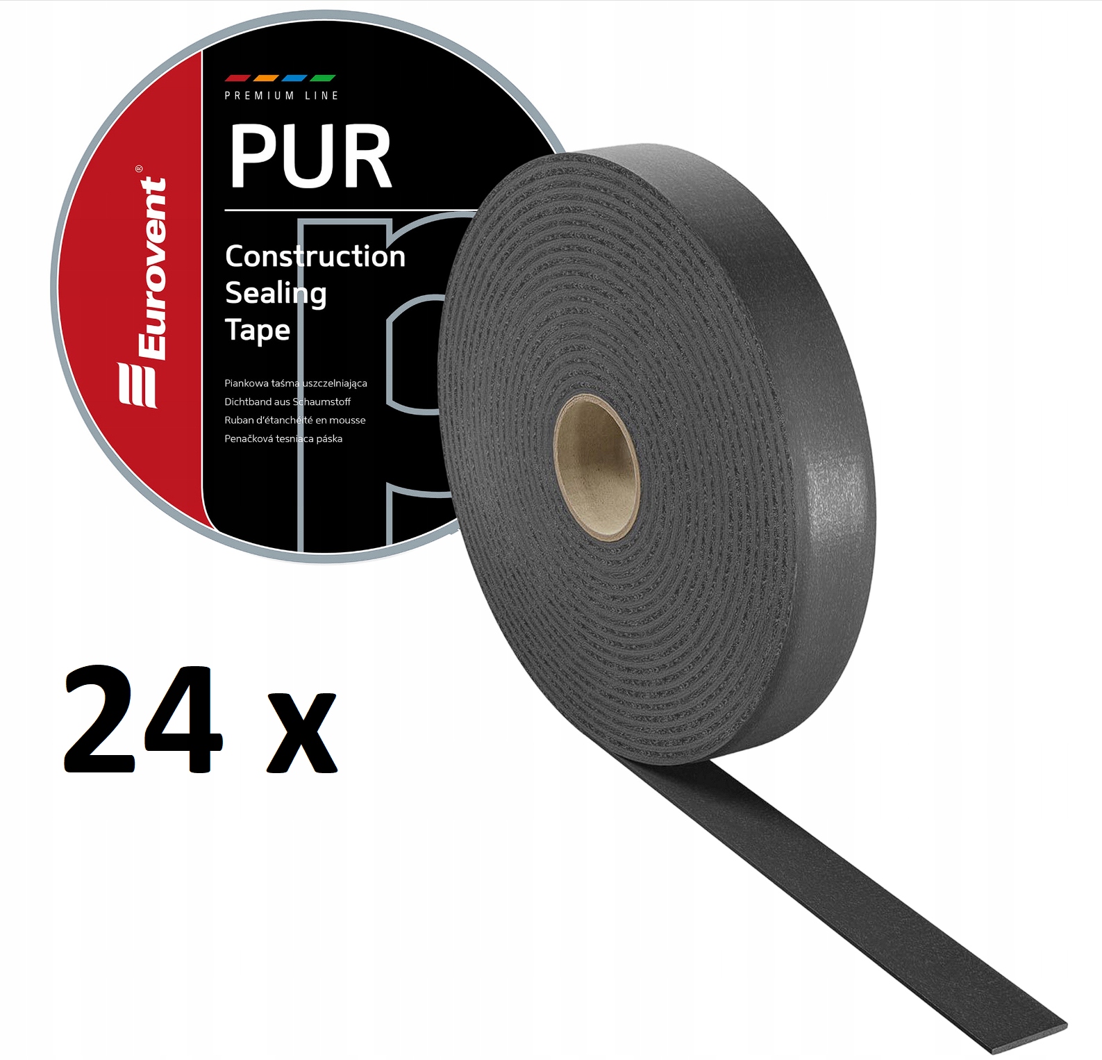 24x Akustická tesniaca páska 40mm x 25m Eurovent Pur pre kontraláty