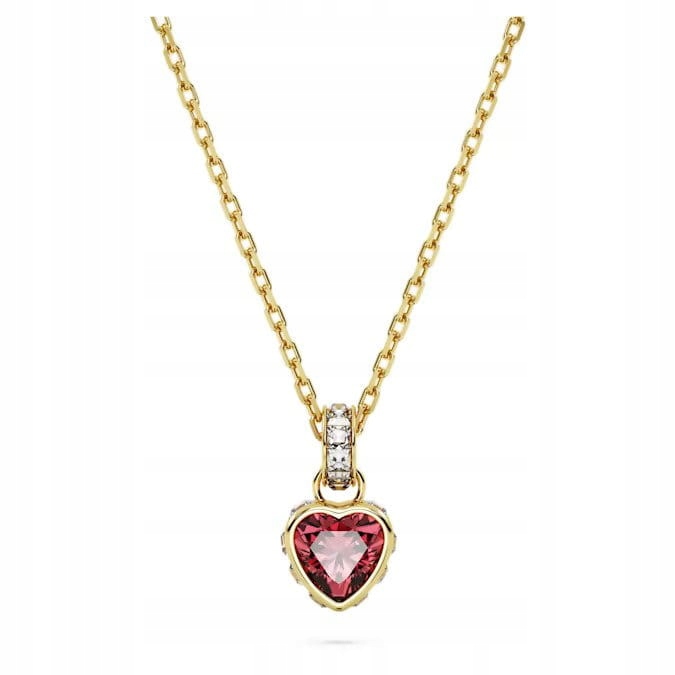 Náhrdelník Swarovski Stilla Červené srdce krystaly ocel pozlacená regular