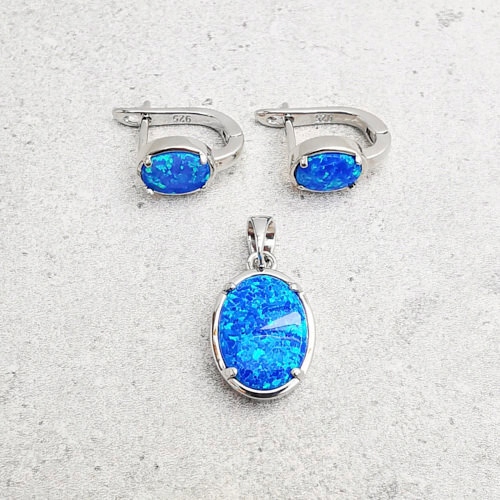 Komplet s oválným opálem