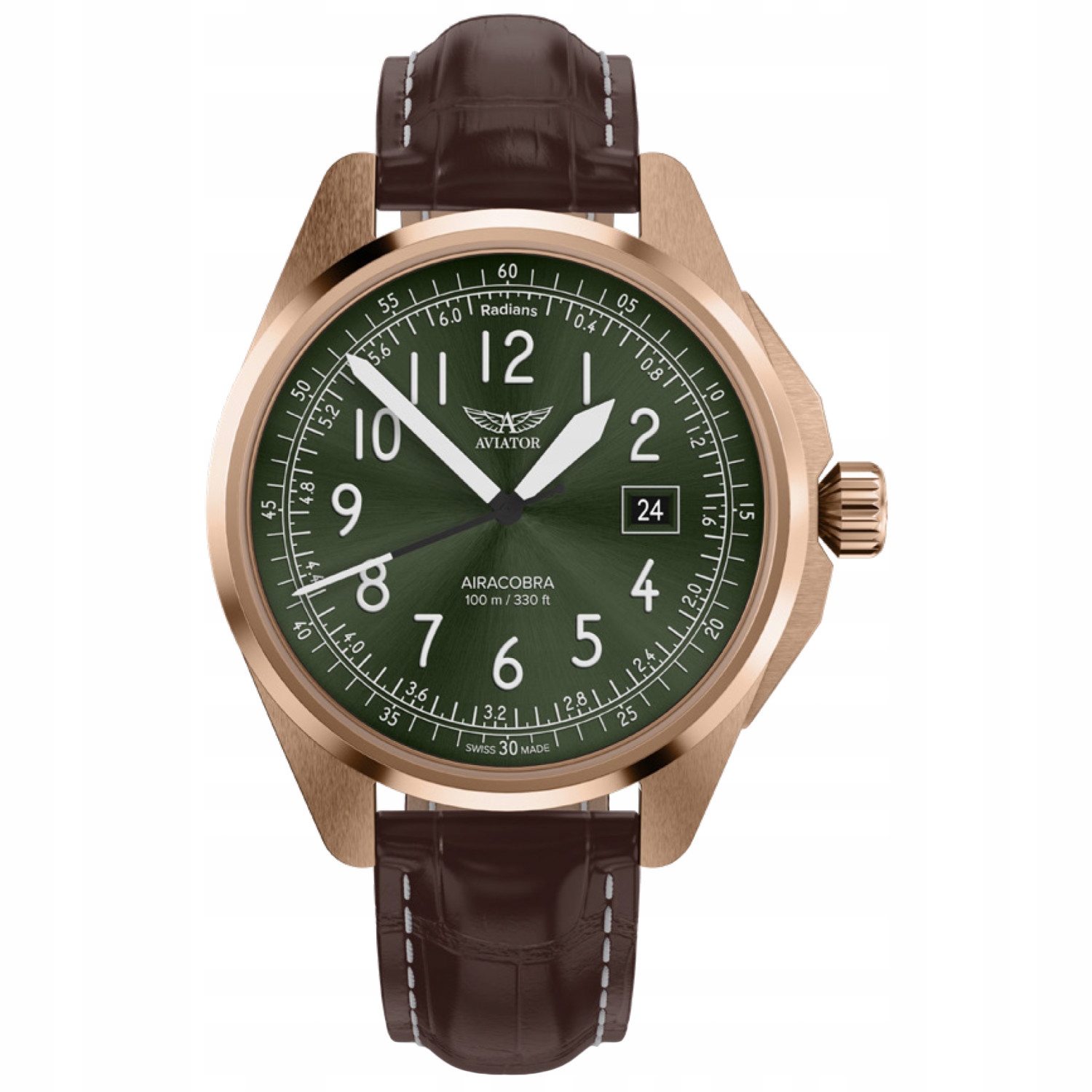 Zegarek Męski Aviator V.1.38.2.324.4 brązowy pasek