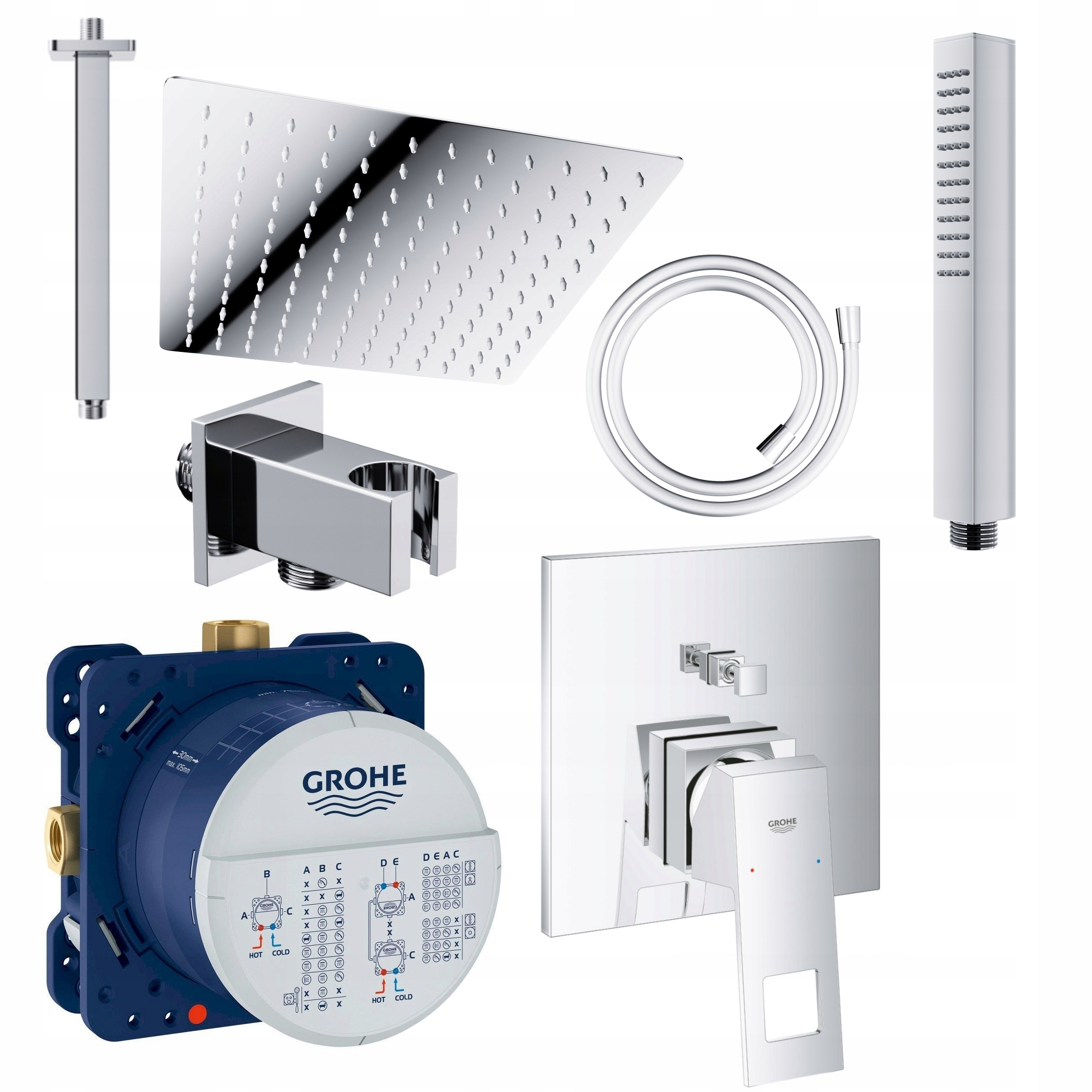 Sprchový Set Baterie Grohe Podomítková Stropní Dešťová Sprcha 30x30 CM