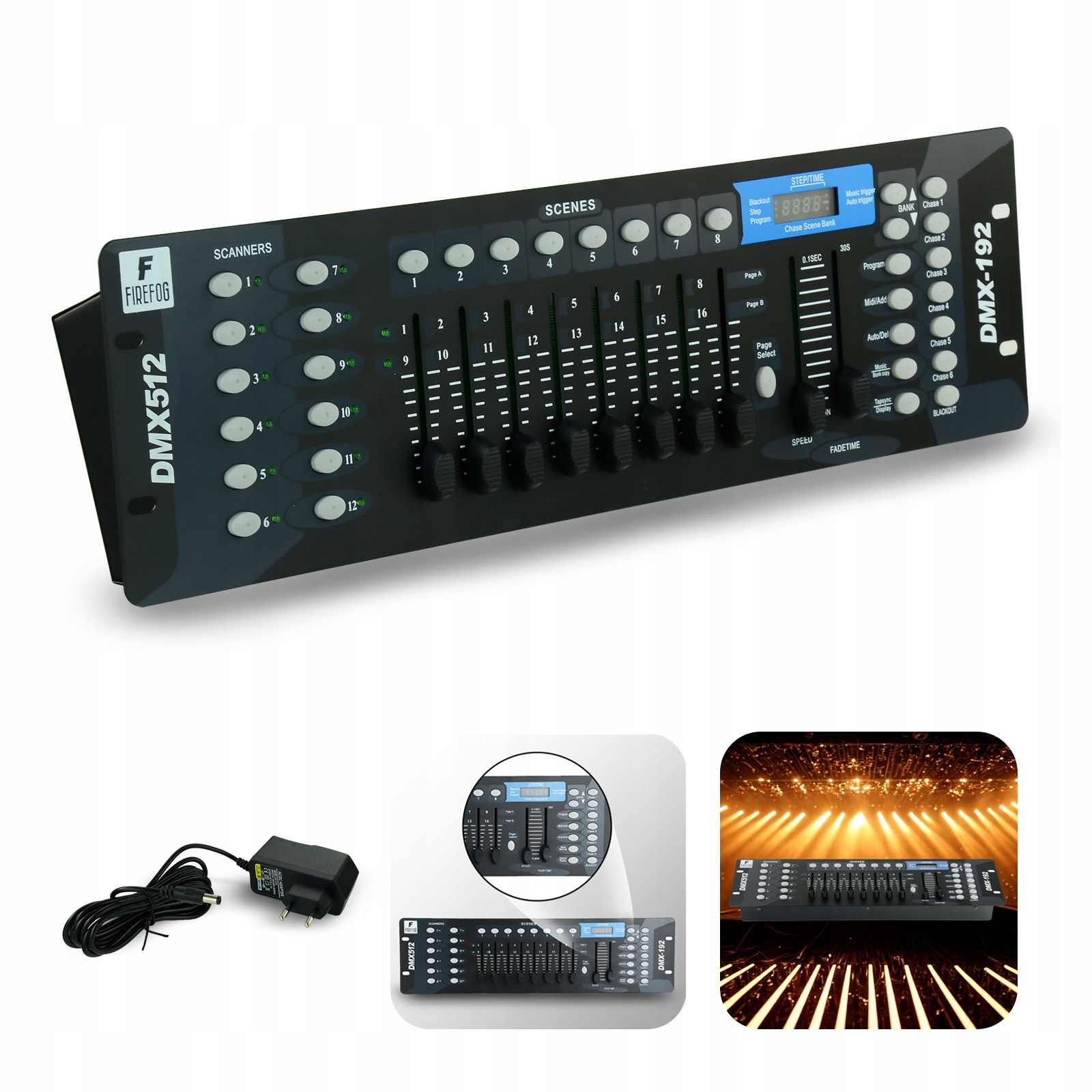 Sterownik oświetlenia DMX512 – 192 kanały, kontroler Led Rgb, Dj, scena