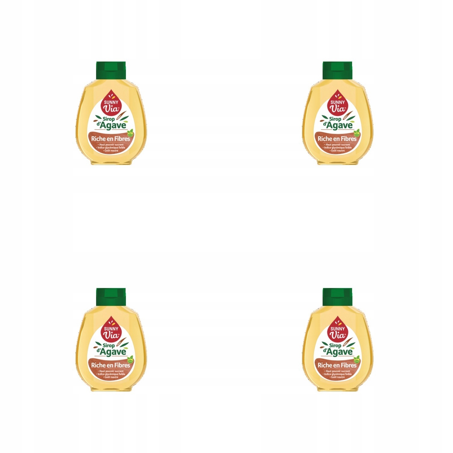 4x 167ml Syrop Z agawy bogaty w błonnik sunny via Zgrzewka