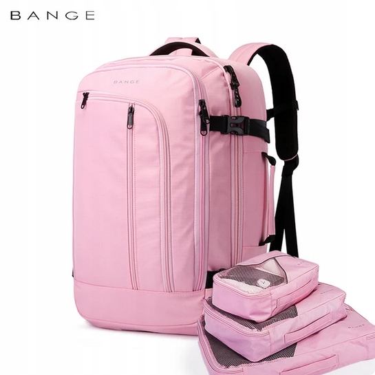 Duży plecak turystyczny bagażowy wodoodporny torba podróżna różowy