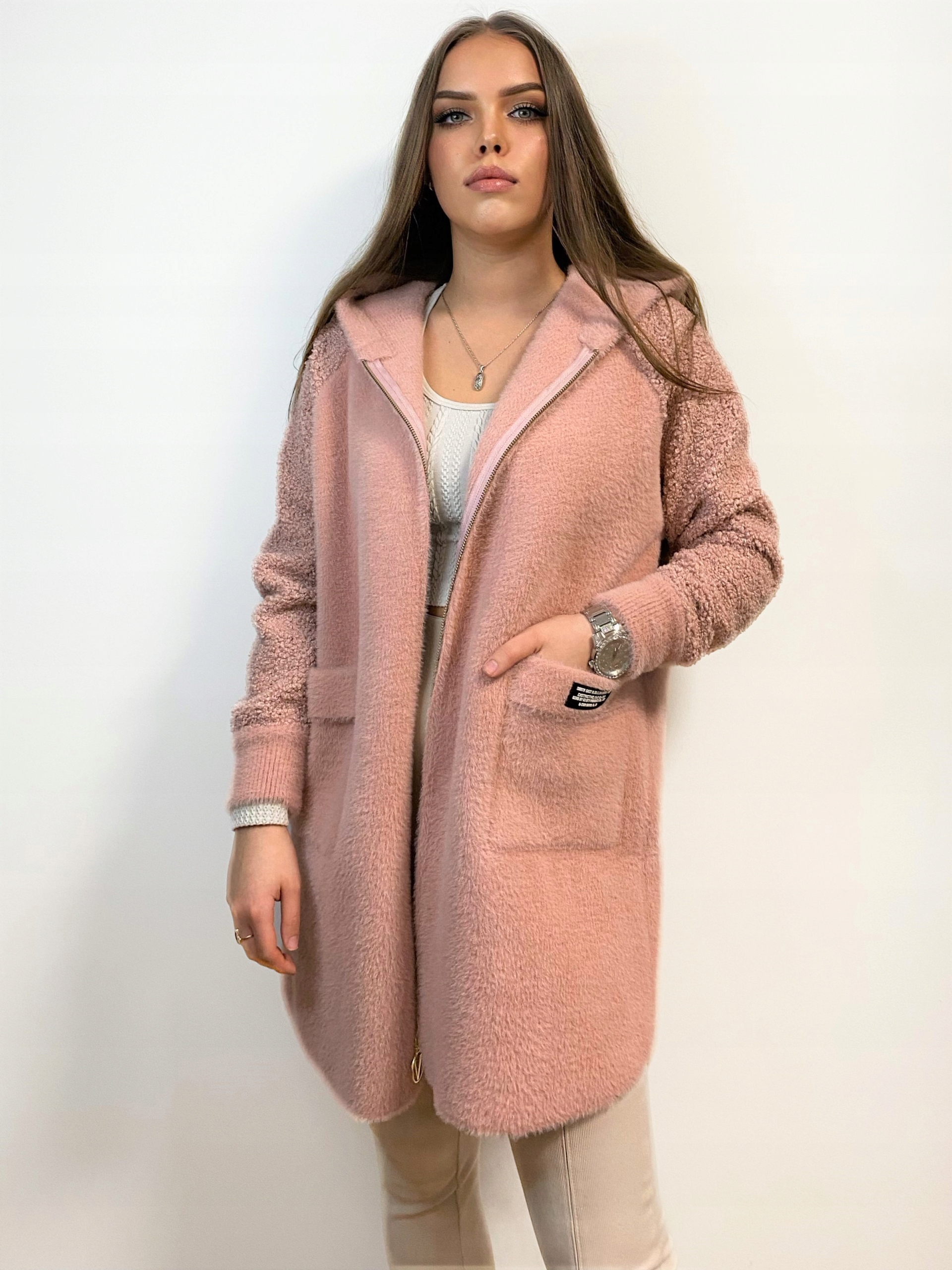 PŁASZCZ ALPAKA KURTKA NA ZAMEK_KAPTUR Kaptur z kapturem