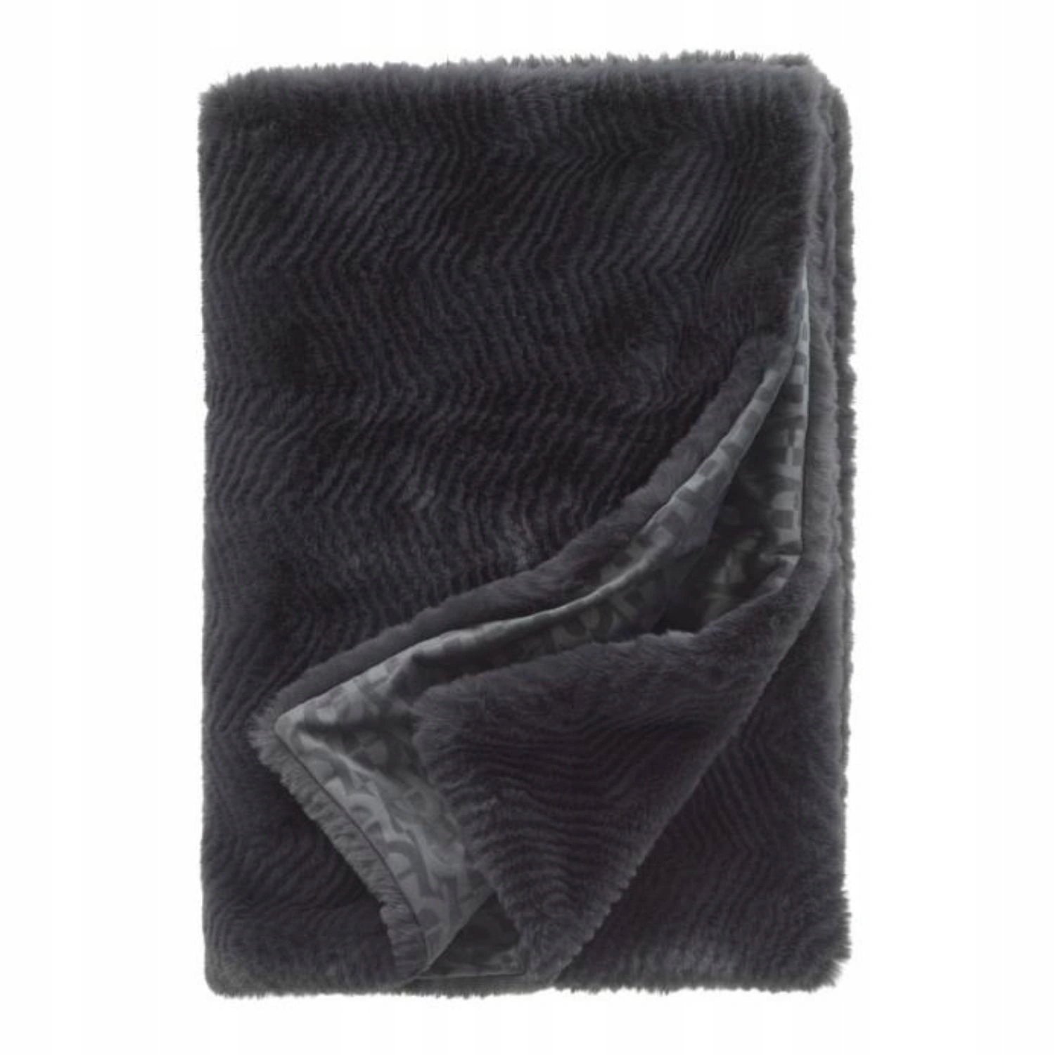 Přikrývka na postel Aigner Lux kožešinová grafitová 130 x 170 cm