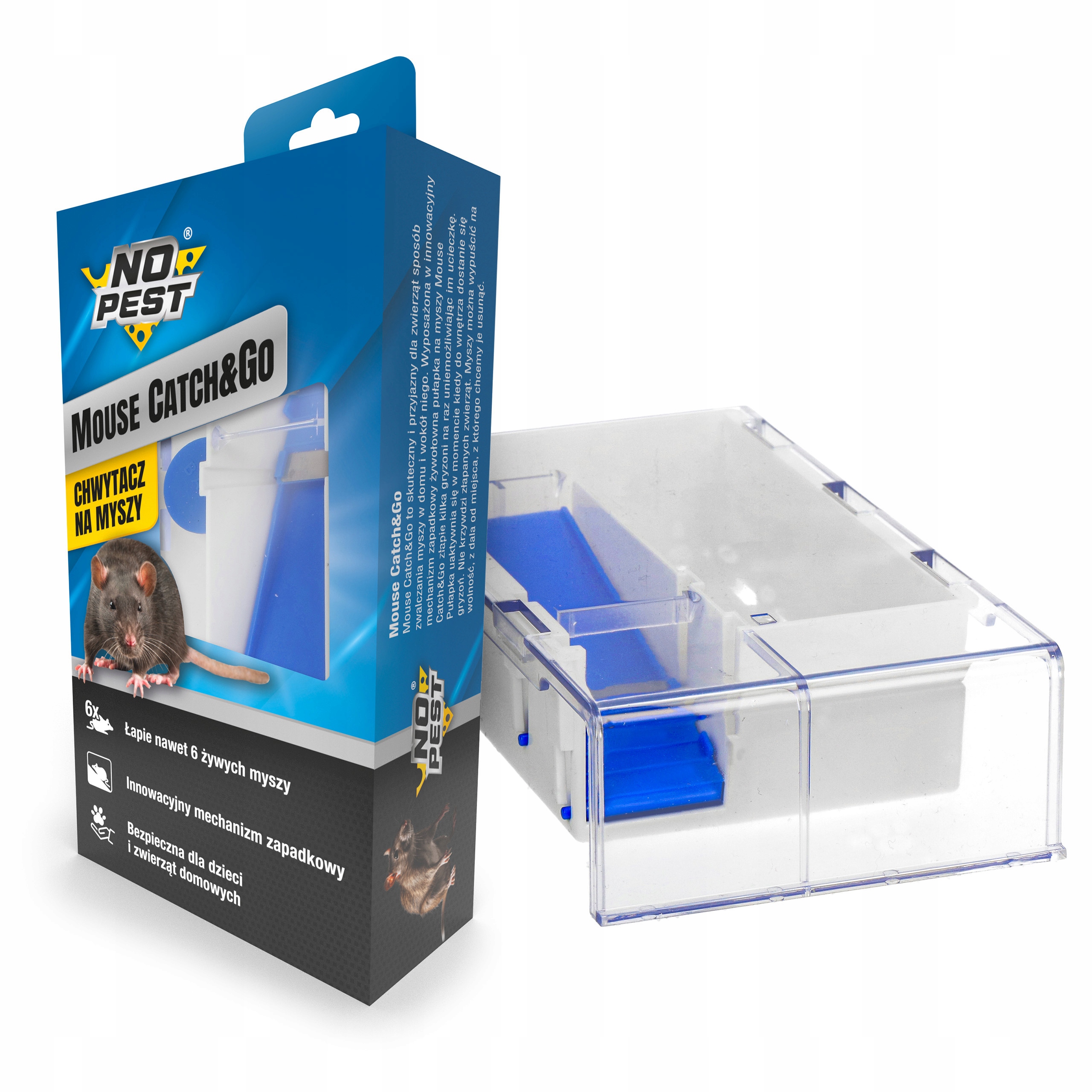 CHWYTACZ ŁAPKA ŻYWOŁAPKA PUŁAPKA NA MYSZY GRYZONIE NO PEST MOUSE CATCH&GO Kod producenta PUŁAPKA ŁAPKA PRZECIW MYSZOM I GRYZONIOM