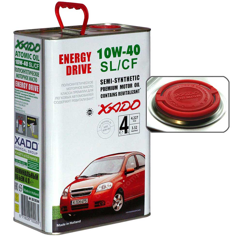

Xado Atomic Oil +REVital 10w40 Sl/cf A3/B3/B4 4L