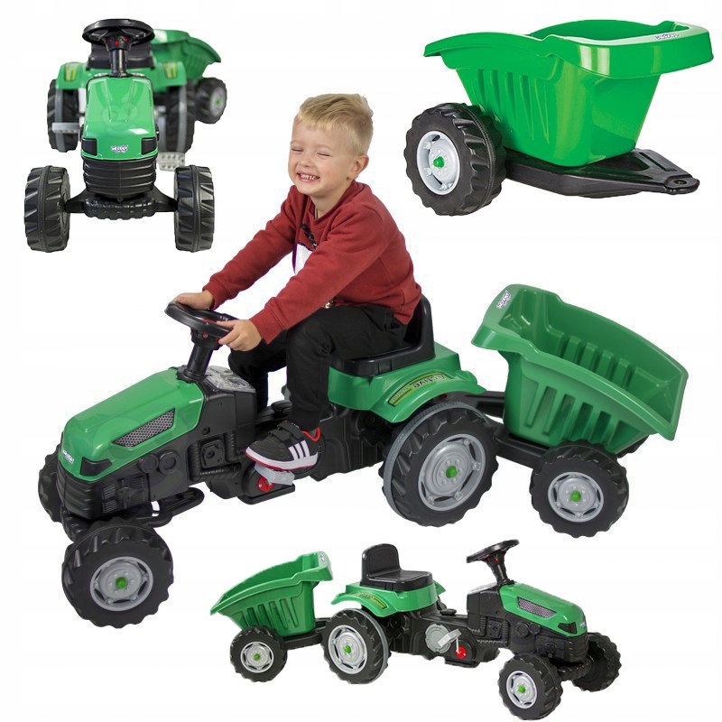 Woopie Traktor na Pedały Farmer GoTrac Maxi z Przyczepą Ciche Koła