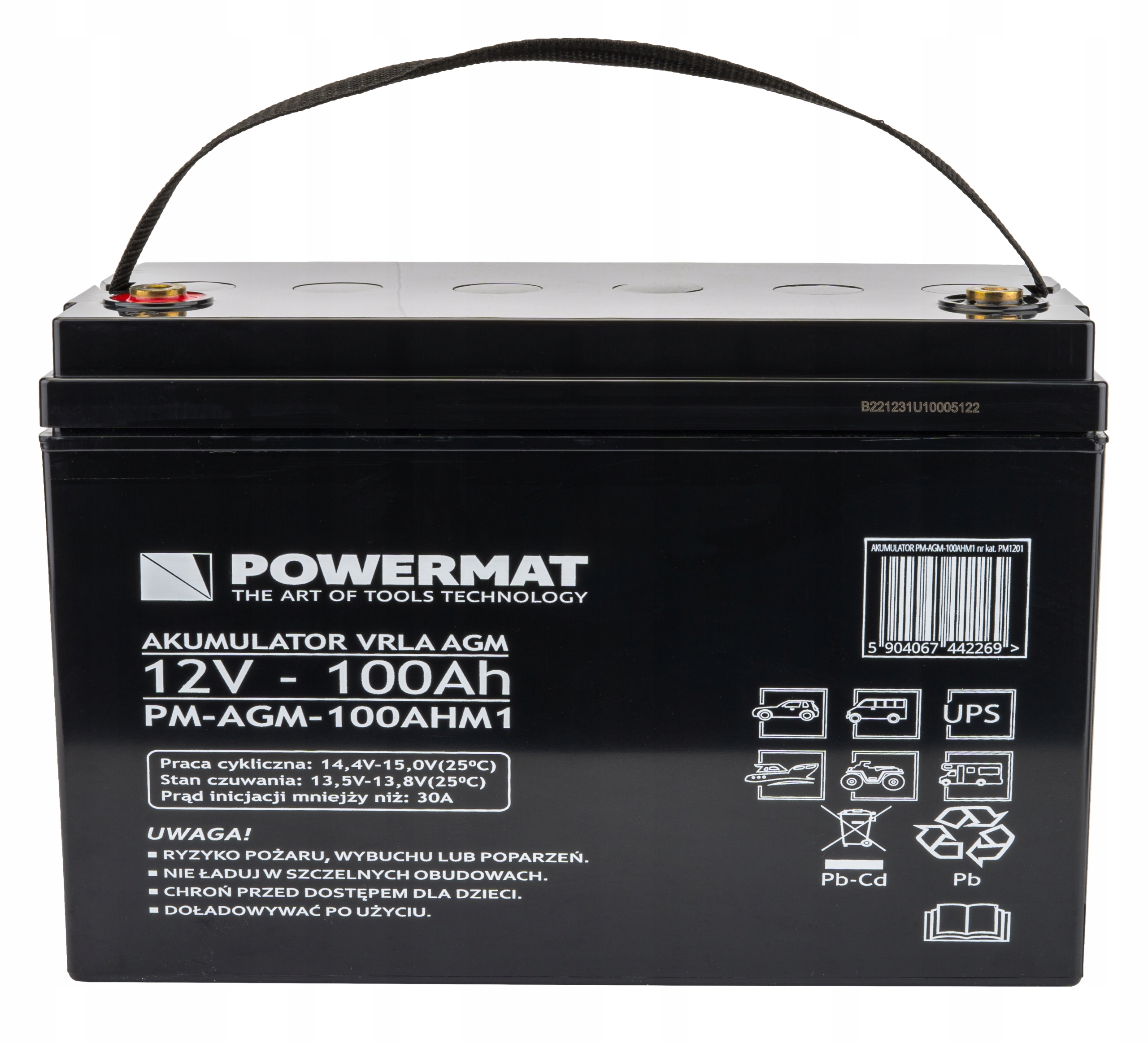 Akumulator VRLA AGM 12V 100Ah Bateria do UPS C10 Pojemność 100 Ah