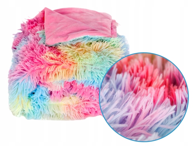 Marková Příjemná Teplá Měkká Deka 130x170 Duhová Kožíšek Fleece