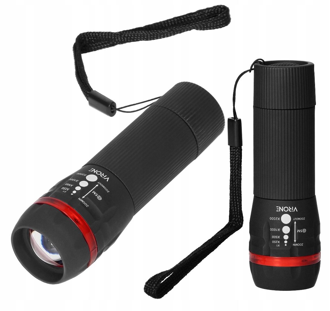 

Mini Latarka Led 1W z Zoomem ze Smyczą na Baterie