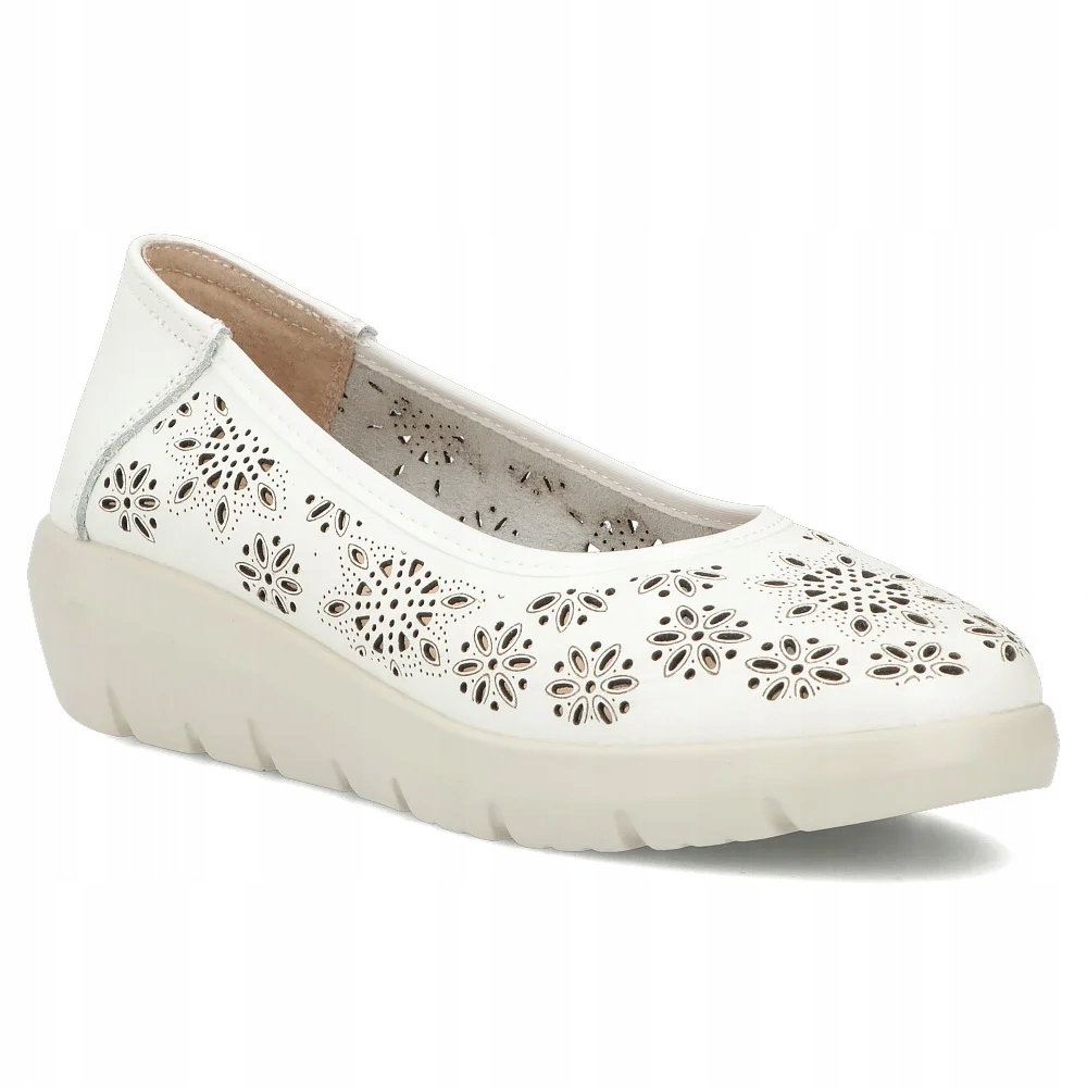 Buty damskie skórzane półbuty na koturnie Filippo wsuwane r.39