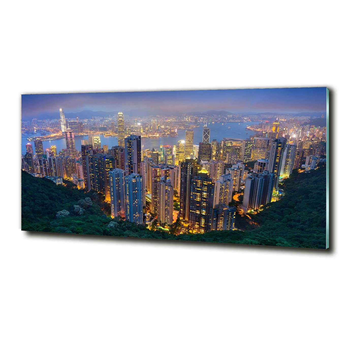 

Foto szklany na ścianę obraz kwiat Hongkong nocą