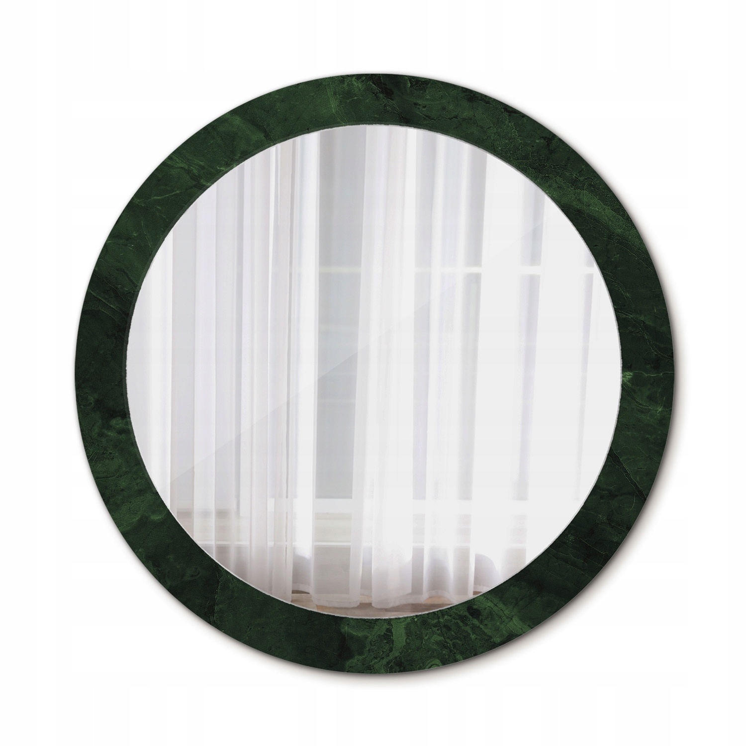 Moderné okrúhle zrkadlo Zelený mramor 80 cm