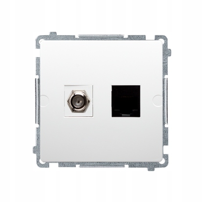 

Simon Basic Gniazdo typu F+RJ45 kat.6 biały