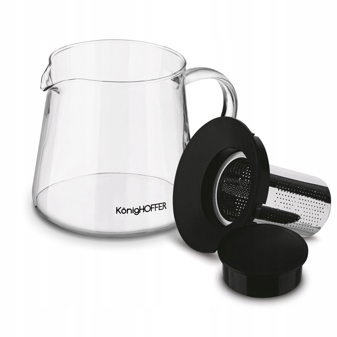 Szklany DZBANEK DO HERBATY dzbanek Z ZAPARZACZEM sitko nierdzewne Andrea 1L Linia ANDREA