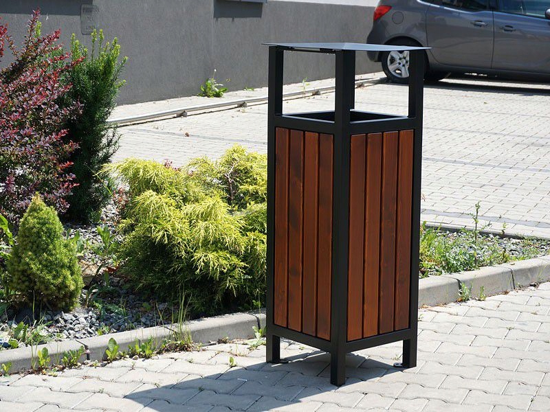 KOSZ na śmieci Ogrodowy Parkowy Onyx A z daszkiem Producent KROSSTECH