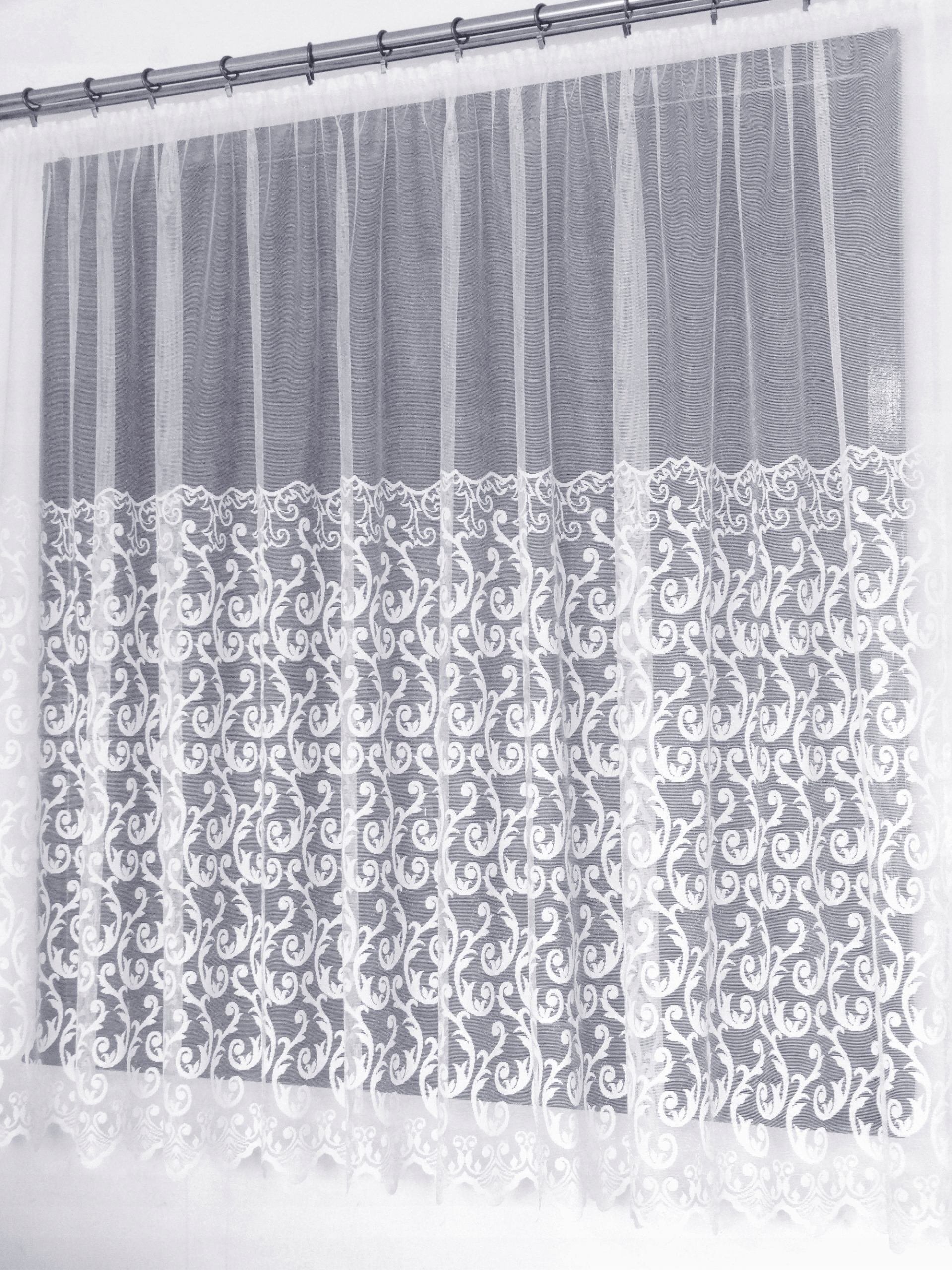 Mg Záclona lesk 630/10 Bílá 500X180 cm Hotová Obšitá Bt