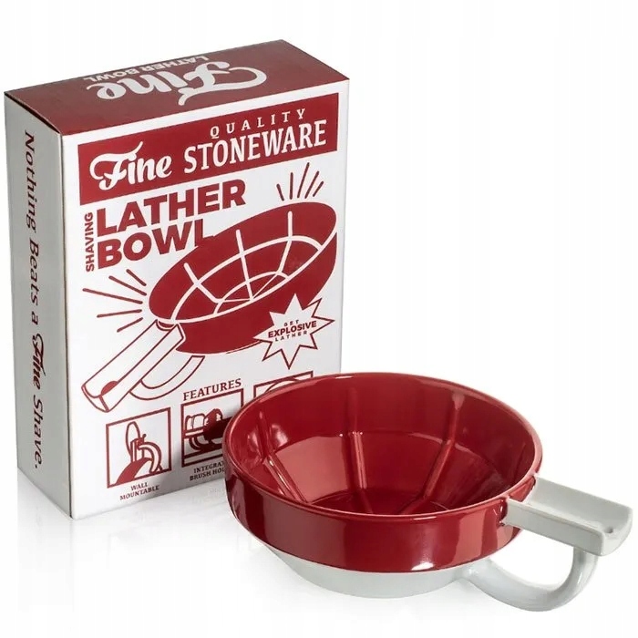 Miska na holení Fine Porcelain Shaving Lather Bowl Red/White