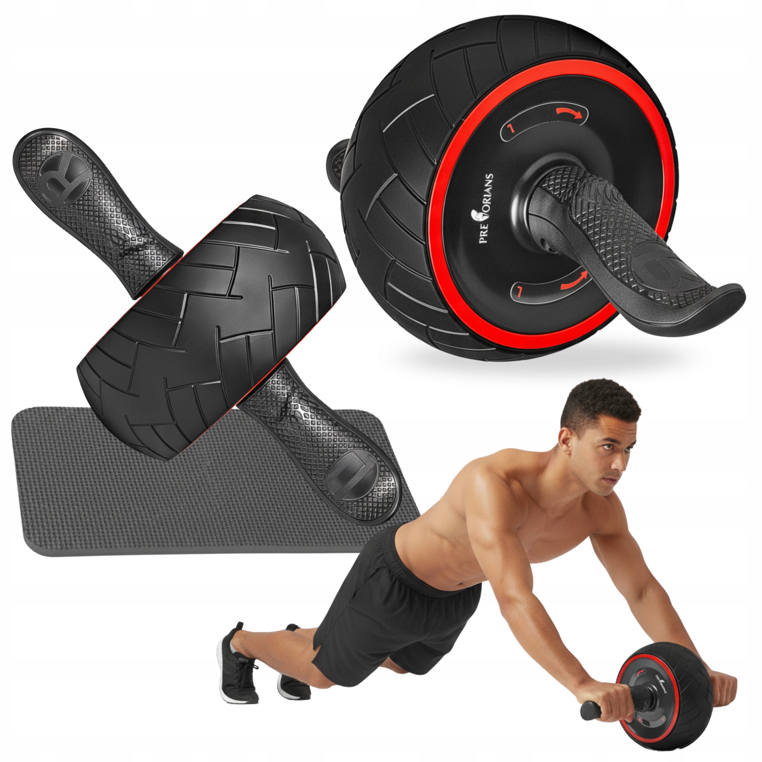Roller Kółko Do Ćwiczeń Mięśni Brzucha Ab Wheel Funkcja Wspomagania Mata