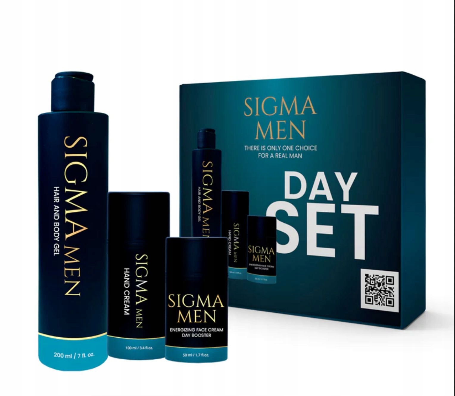 Sigma Men_set Day Set gel na mytí těla a vlasů 200 Ml krém na ruce 100 ml