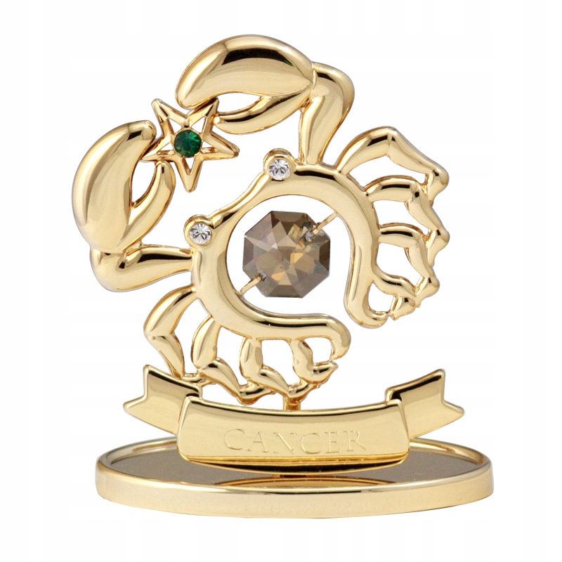 Figurka złota znak zodiaku RAK Swarovski Crystal