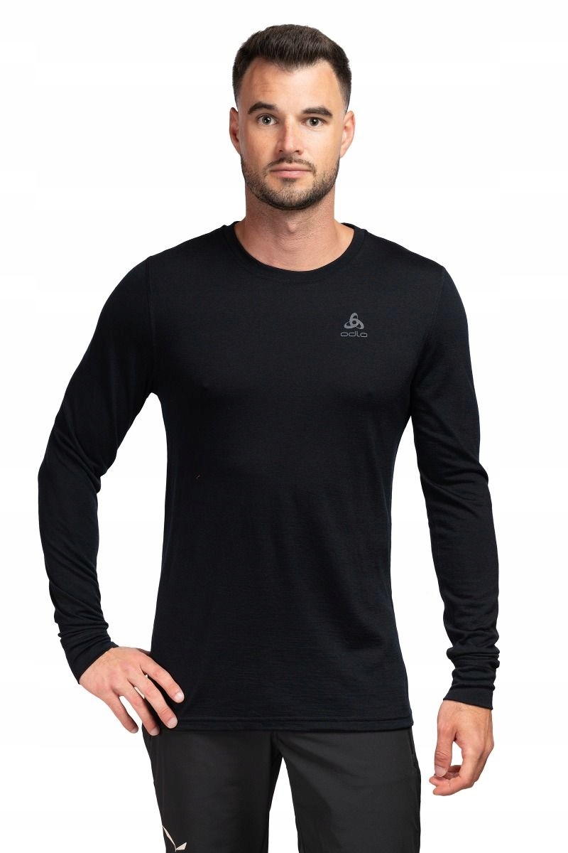 Pánské termoaktivní triko Odlo Merino 200 Bl Top Crew Neck Ls černé XL