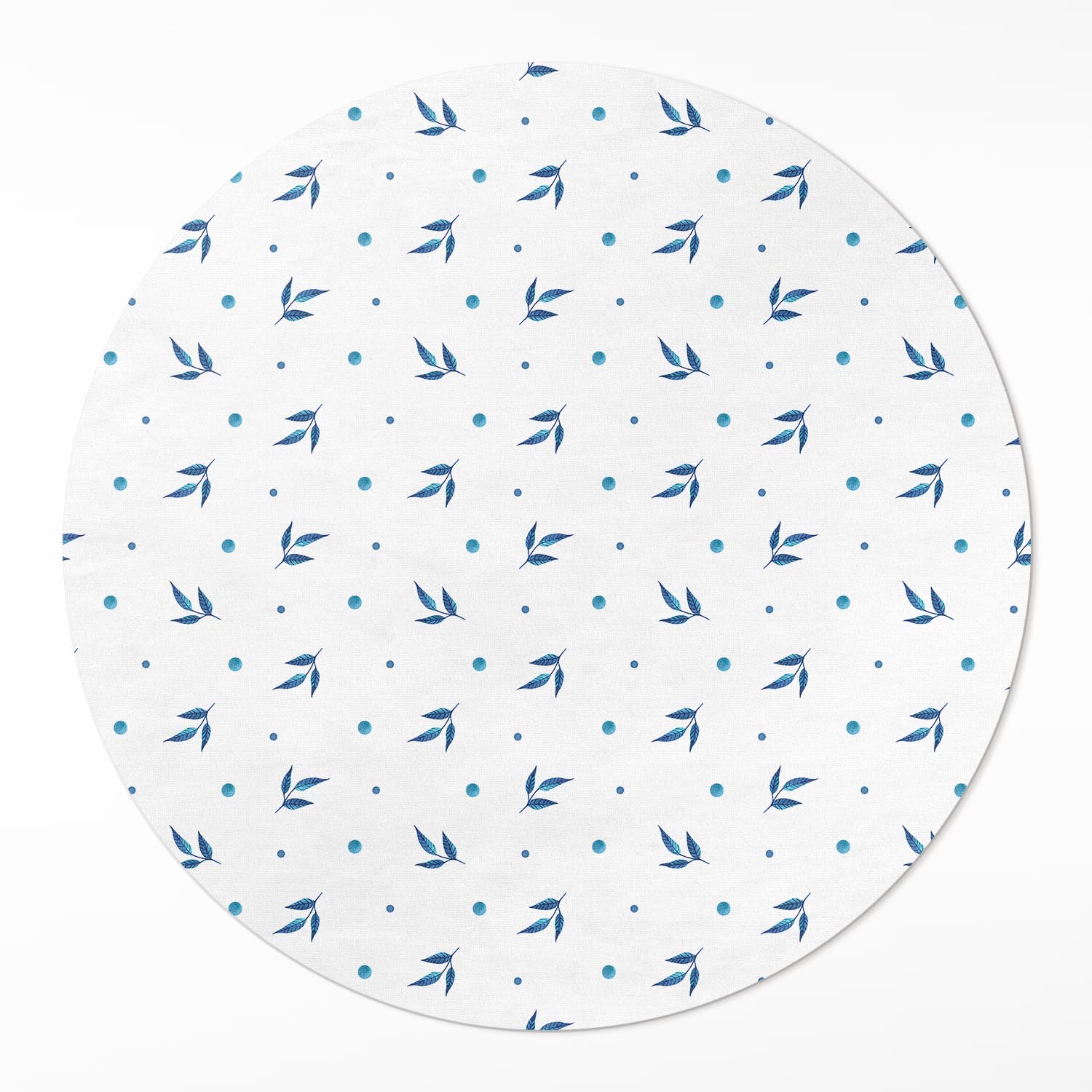 Okrúhly vinylový koberec Rozmer ⌀ 90 cm Drobné lístky a bodky akvarel boho
