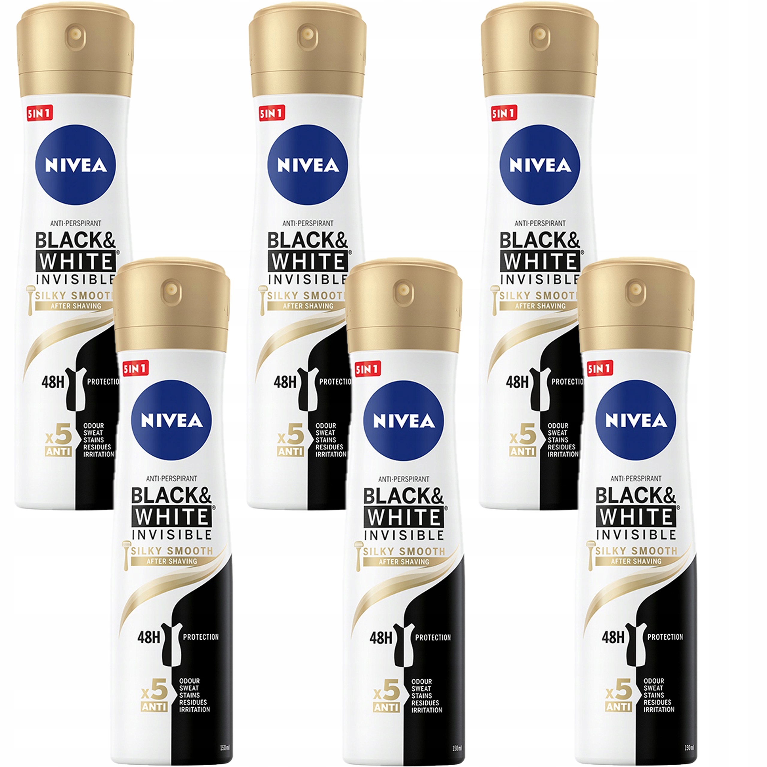Nivea antiperspirant sprej Black&White 6x150ml