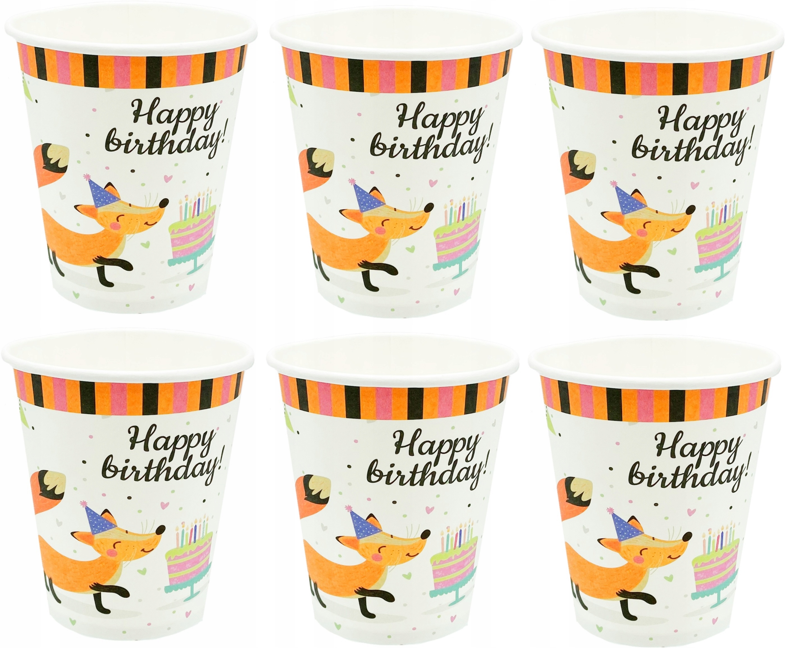 KUBECZKI papierowe kubki LIS LISEK BIRTHDAY 6SZT Typ produktu jednorazowy