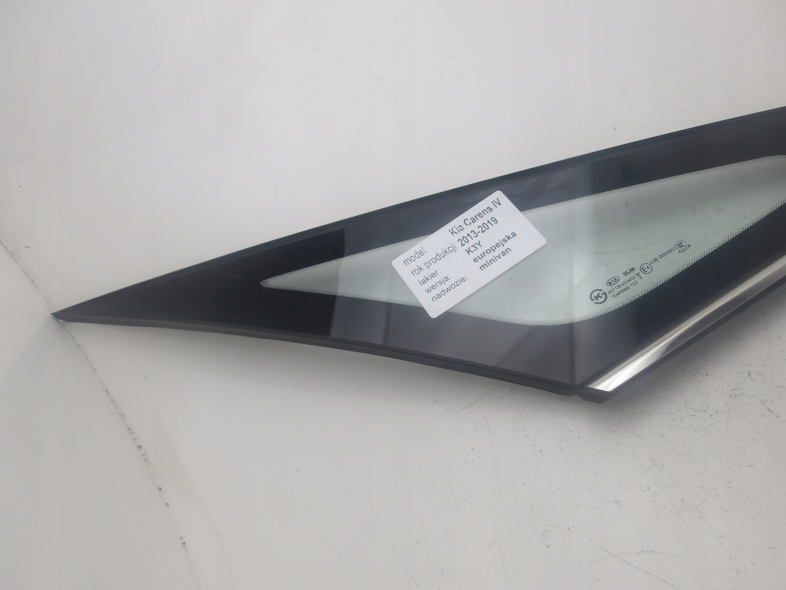 KIA CARENS IV 13-19 window bodywork front right front CHROM OE