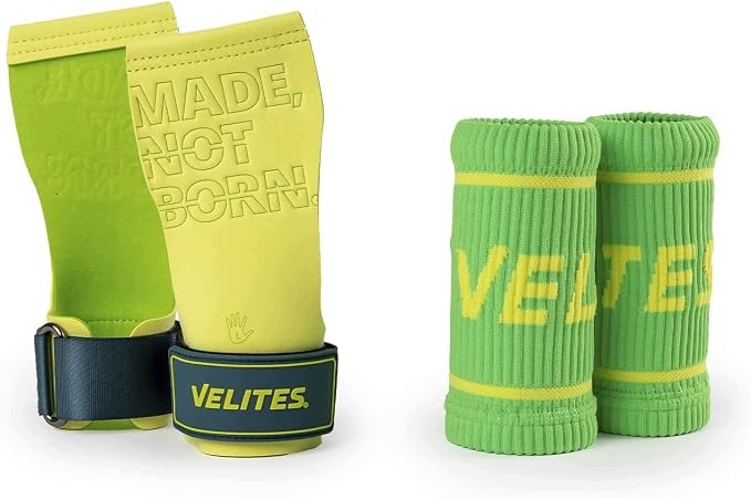Skórki gimnastyczne Velites Quad Pro Wrist Wraps żółte (limonka) L