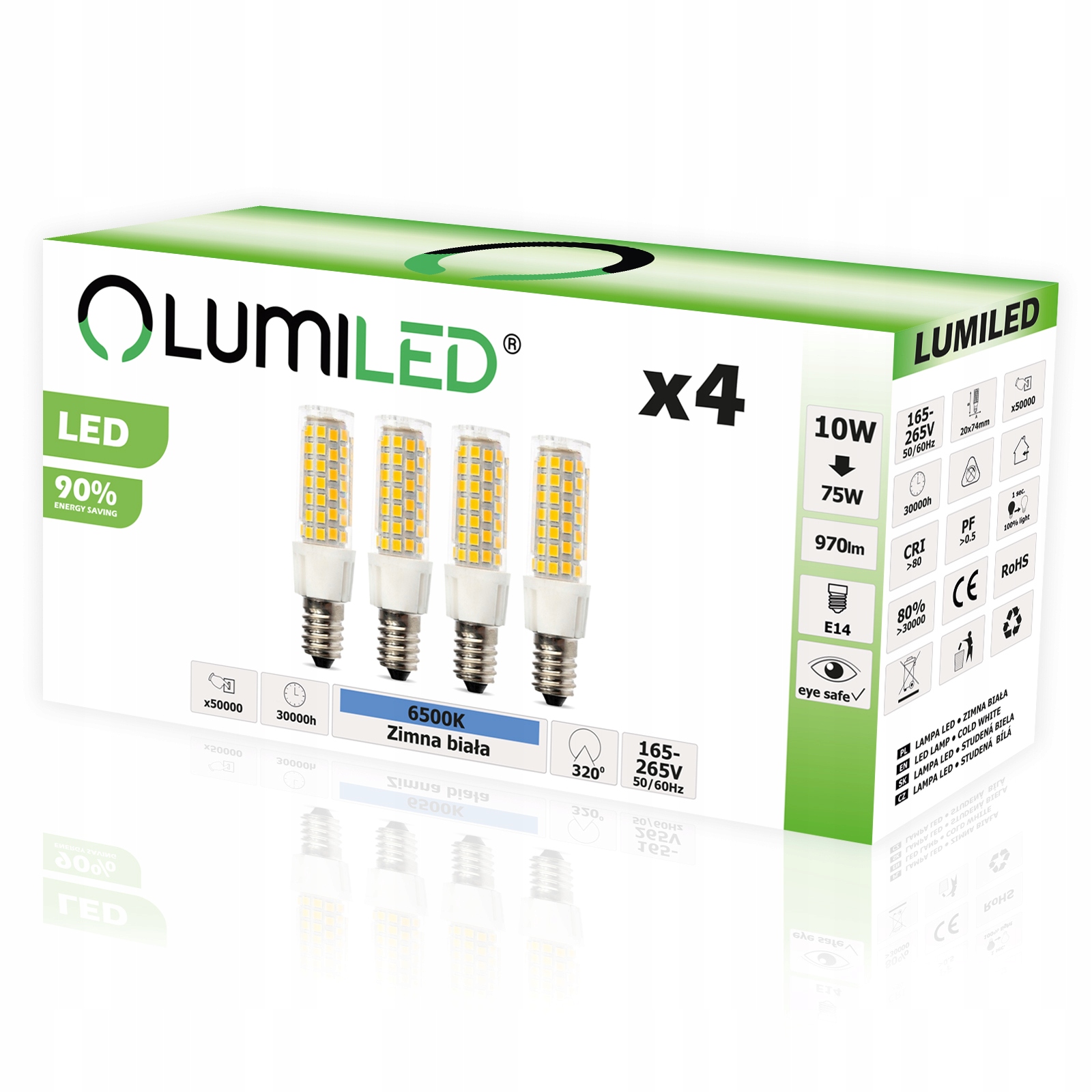 

4x Żarówka Led Lodówka E14 10W 970lm 6500K Lumiled