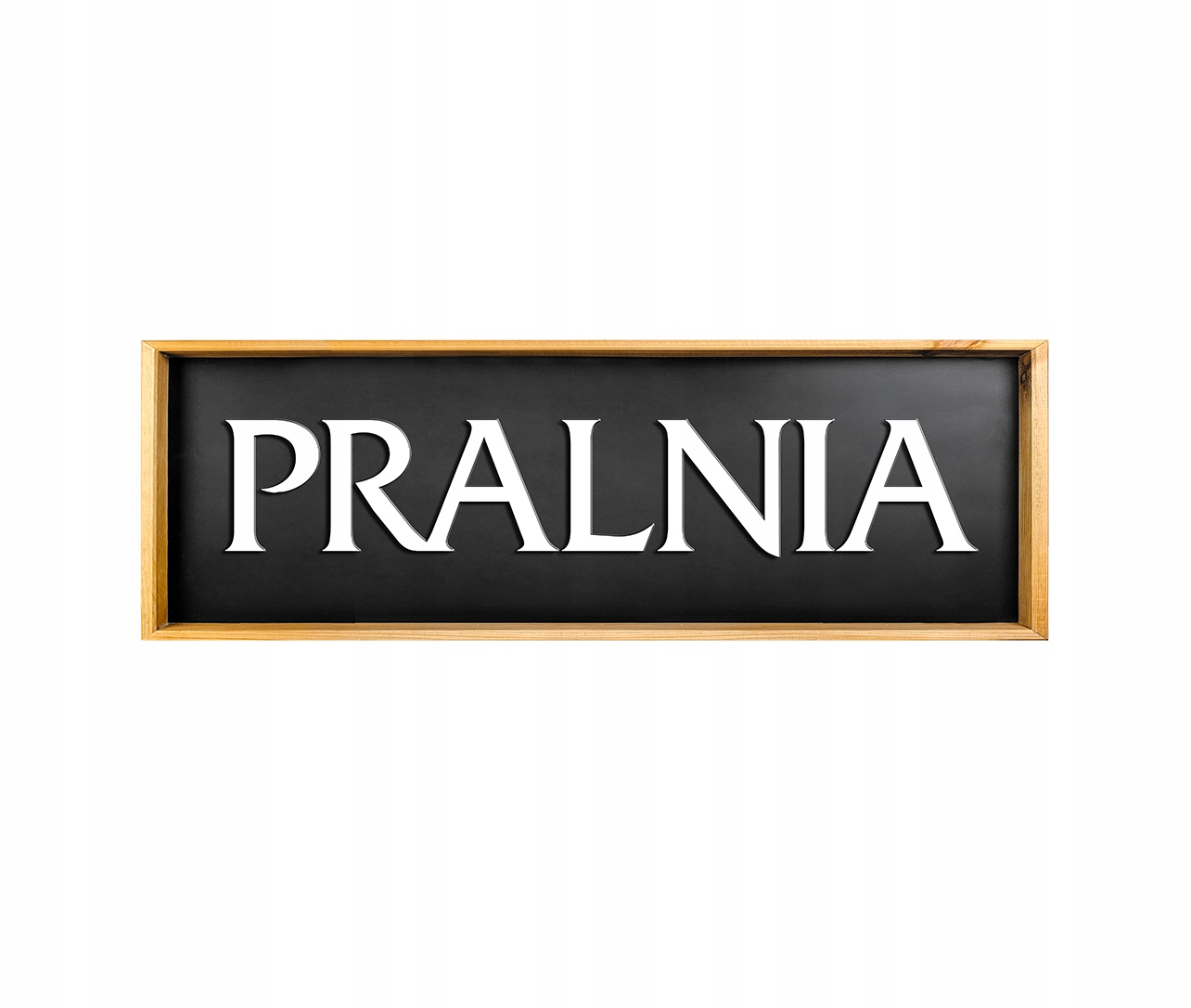 OBRAZEK Z NAPISEM 3D PRALNIA W DREWNIANEJ RAMCE