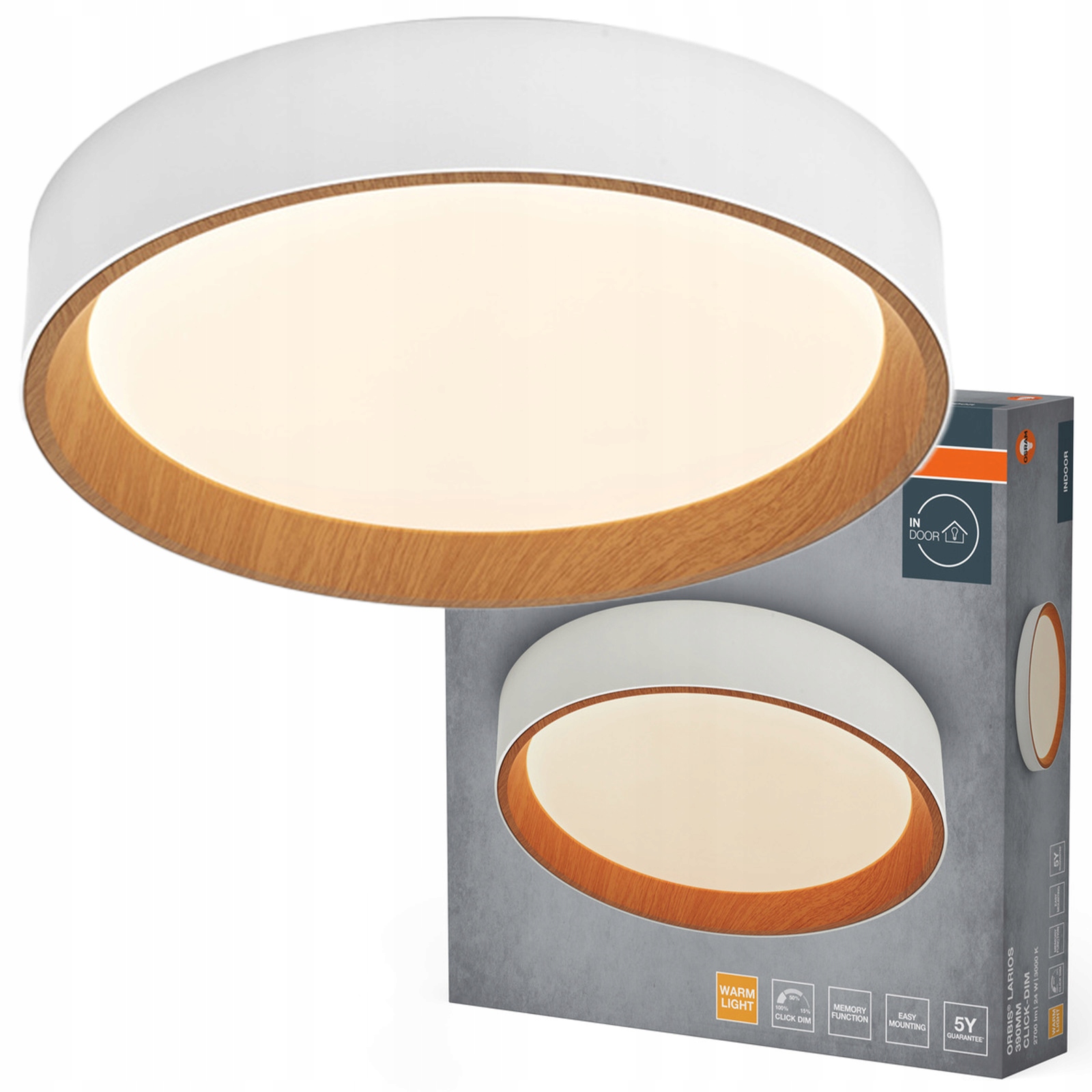 Stropné Svietidlo 24W 1450lm 3000K Teplá biela Hnedá Orbis Osram