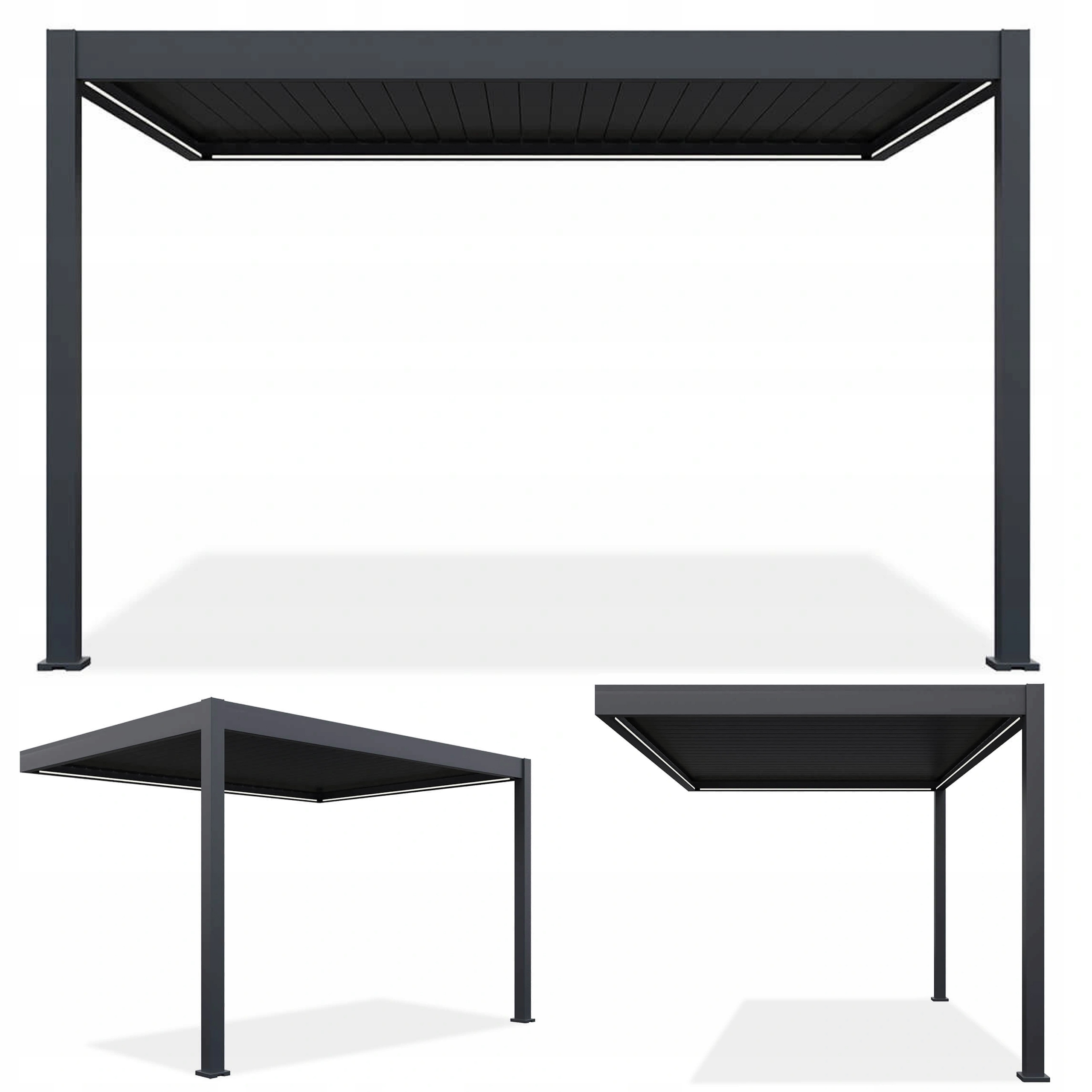 Pergola Aluminiowa Tarasowa Zadaszenie Elegance Wall 3x4 z oświetleniem Led
