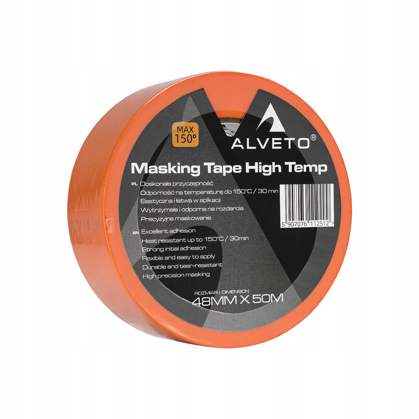 Alveto Taśma Lakiernicza High-T Pomarańczowa 48mm x 50m