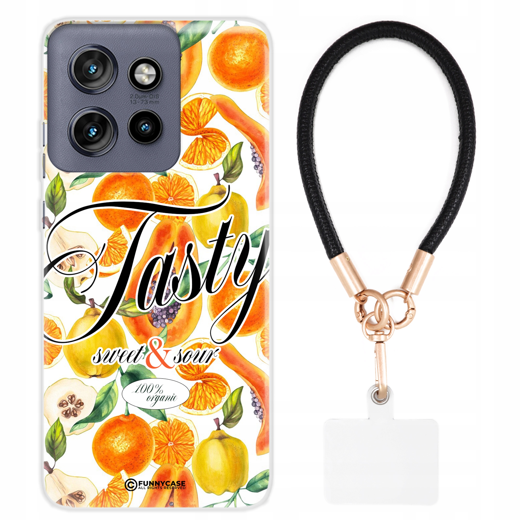 Pouzdro Pro Motorola Edge 50 Neo Case Ovocné Citrony Kožené Vodítko Vzory