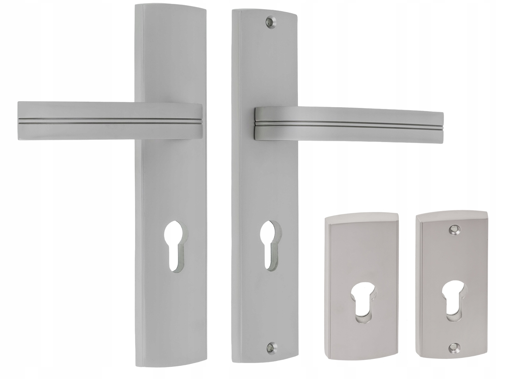 Klika pro vnější dveře Viva saténová 90 mm horní rozeta