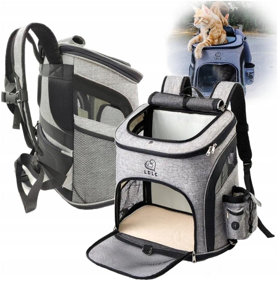 Batoh Pro Kočky Přepravka A Psa Velký L Šedý, Odvětraný, Skládací