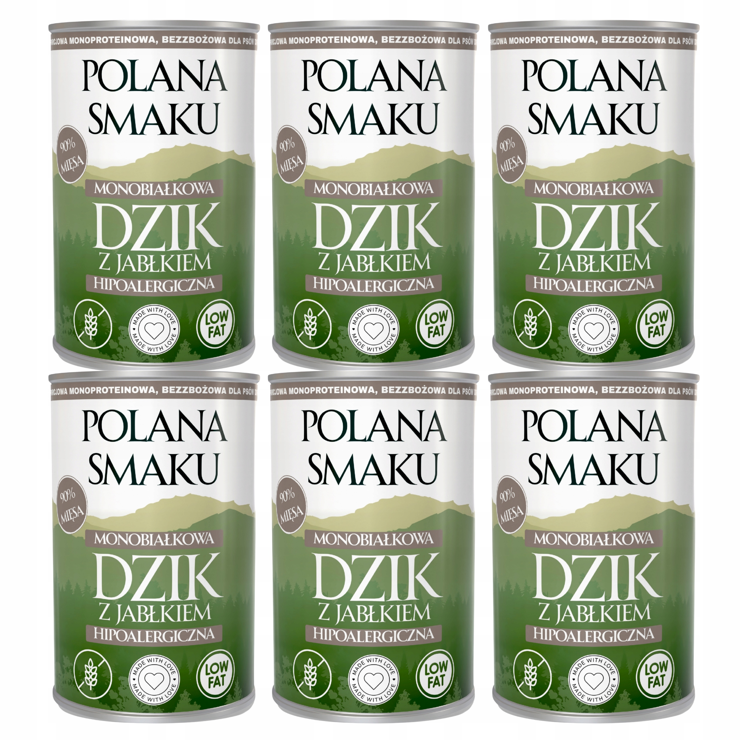 Levně Polana Smaku krmivo mokré pro psa divočák s jablkem 6 x 400 g Monoproteinové