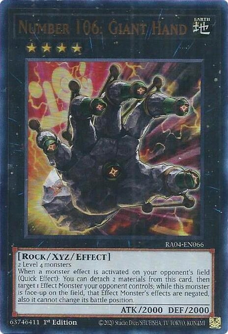 Yu-Gi-Oh! TCG: Number 106: Giant Hand (UR) (RA04)