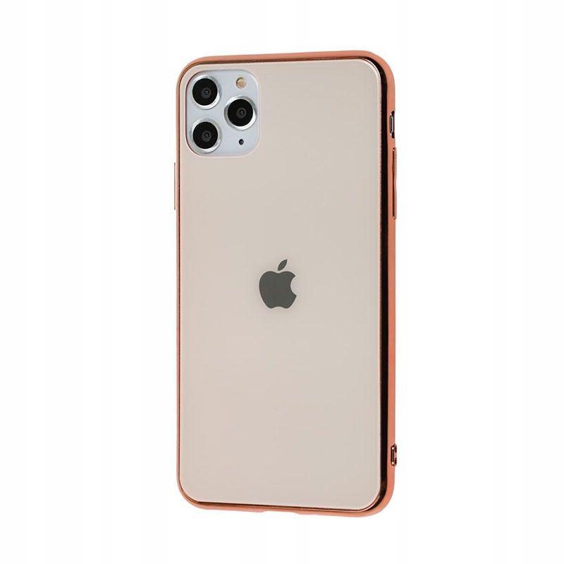 Szklane Etui Glass Case iPhone 11 Pro Max Różowe Złoto