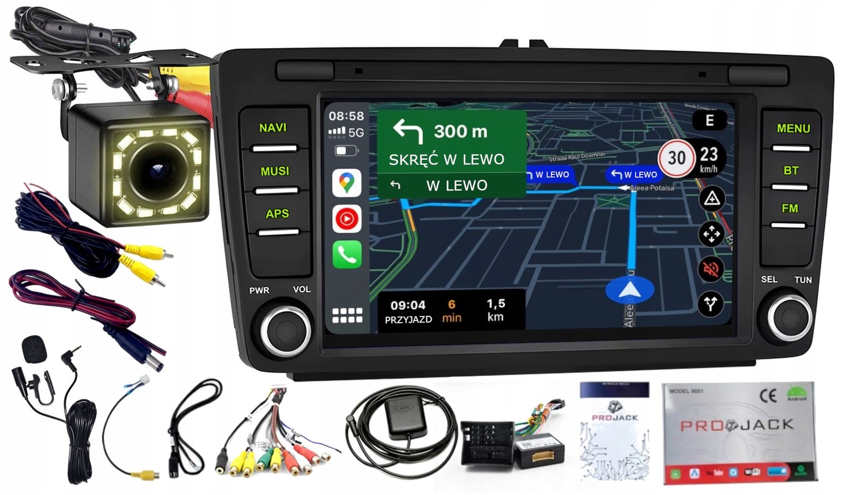 Rádio Gps Android Skoda Octavia Yeti 2004-2013 Usb 4/64GB Carplay Wifi Usb