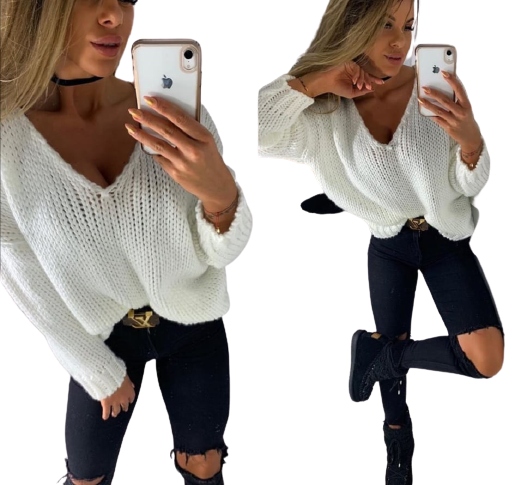 

Sweter luźny biały